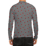 Ladybug Striped Pattern Print Men's Long Sleeve Rash Guard