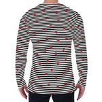 Ladybug Striped Pattern Print Men's Long Sleeve T-Shirt