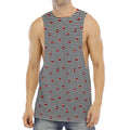 Ladybug Striped Pattern Print Men's Muscle Tank Top