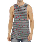 Ladybug Striped Pattern Print Men's Muscle Tank Top