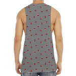 Ladybug Striped Pattern Print Men's Muscle Tank Top