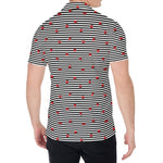 Ladybug Striped Pattern Print Men's Shirt