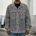 Ladybug Striped Pattern Print Men's Shirt Jacket