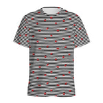 Ladybug Striped Pattern Print Men's Sports T-Shirt