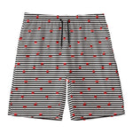 Ladybug Striped Pattern Print Men's Swim Trunks