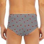 Ladybug Striped Pattern Print Men's Triangle Swim Briefs
