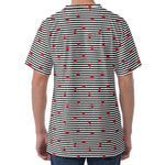 Ladybug Striped Pattern Print Men's Velvet T-Shirt