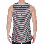 Ladybug Striped Pattern Print Men's Velvet Tank Top