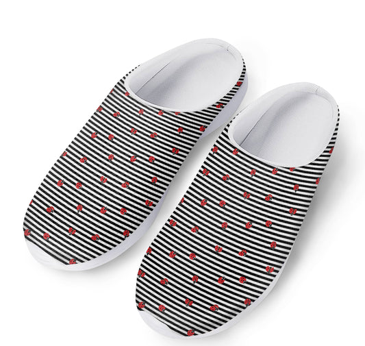 Ladybug Striped Pattern Print Mesh Casual Shoes