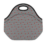 Ladybug Striped Pattern Print Neoprene Lunch Bag