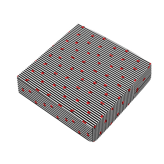 Ladybug Striped Pattern Print Outdoor Seat Cushion Cover