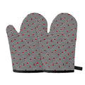 Ladybug Striped Pattern Print Oven Mitts