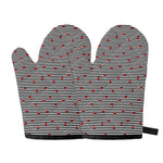 Ladybug Striped Pattern Print Oven Mitts