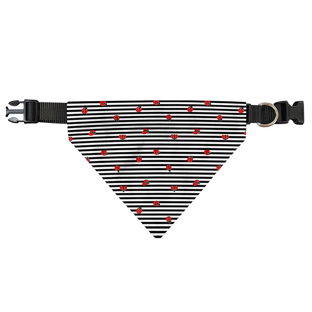 Ladybug Striped Pattern Print Over The Collar Dog Bandana