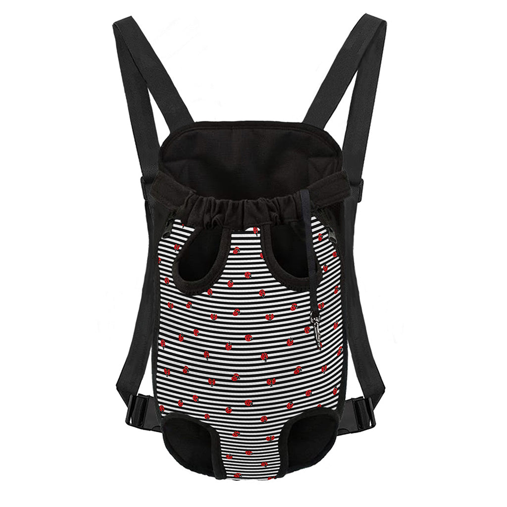 Ladybug Striped Pattern Print Pet Carrier Backpack