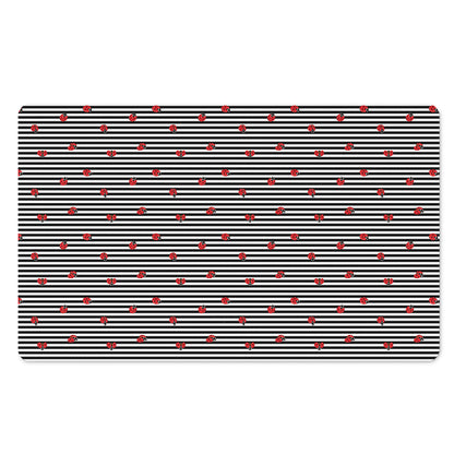 Ladybug Striped Pattern Print Polyester Doormat