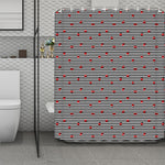 Ladybug Striped Pattern Print Polyester Shower Curtain