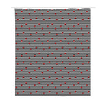 Ladybug Striped Pattern Print Polyester Shower Curtain