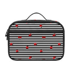 Ladybug Striped Pattern Print Portable Lunch Bag