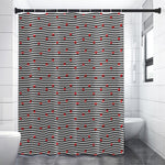 Ladybug Striped Pattern Print Premium Shower Curtain