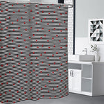 Ladybug Striped Pattern Print Premium Shower Curtain
