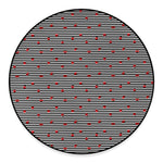 Ladybug Striped Pattern Print Round Floor Mat