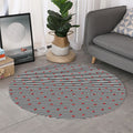 Ladybug Striped Pattern Print Round Rug