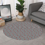 Ladybug Striped Pattern Print Round Rug