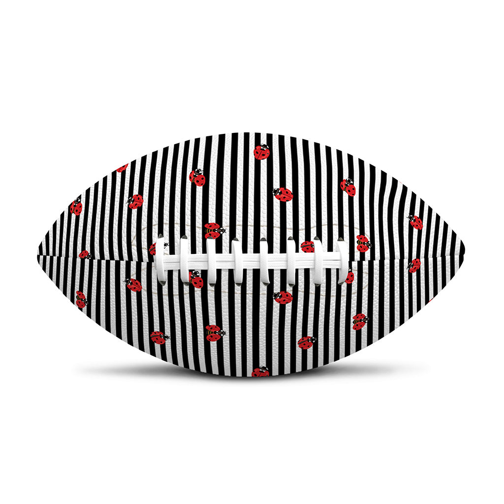 Ladybug Striped Pattern Print Rugby Ball