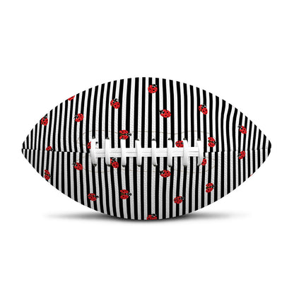 Ladybug Striped Pattern Print Rugby Ball