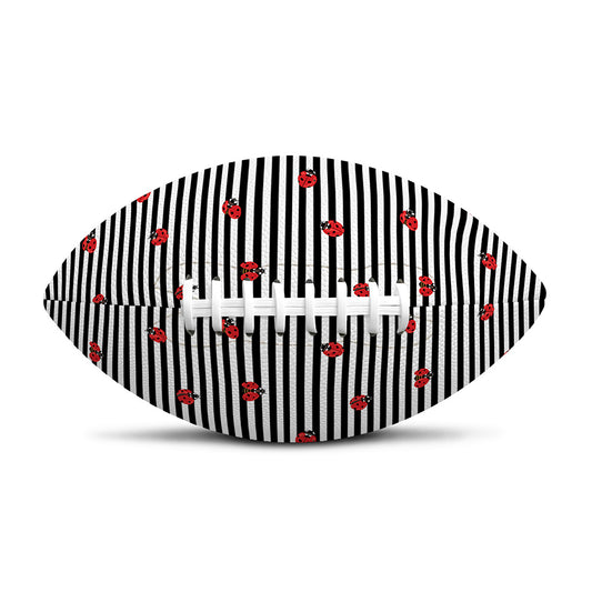 Ladybug Striped Pattern Print Rugby Ball