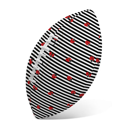 Ladybug Striped Pattern Print Rugby Ball