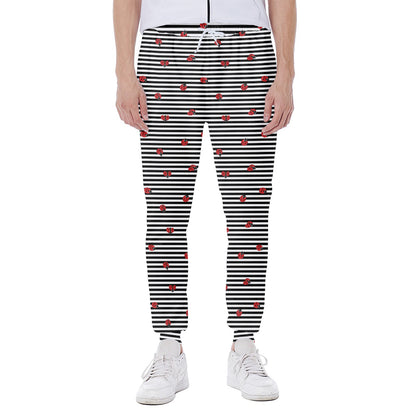 Ladybug Striped Pattern Print Scuba Joggers