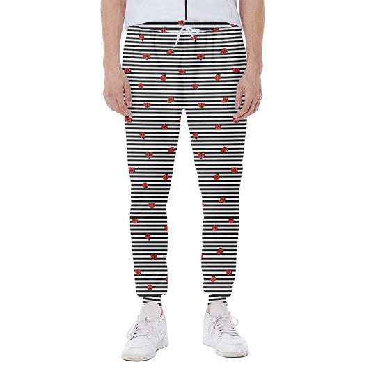 Ladybug Striped Pattern Print Scuba Joggers