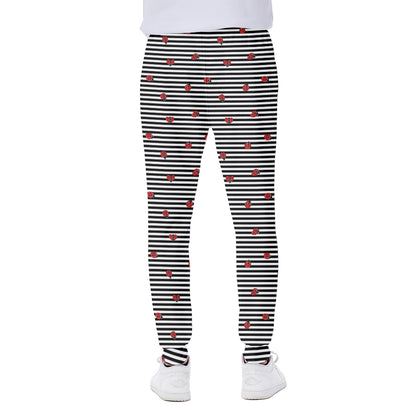Ladybug Striped Pattern Print Scuba Joggers