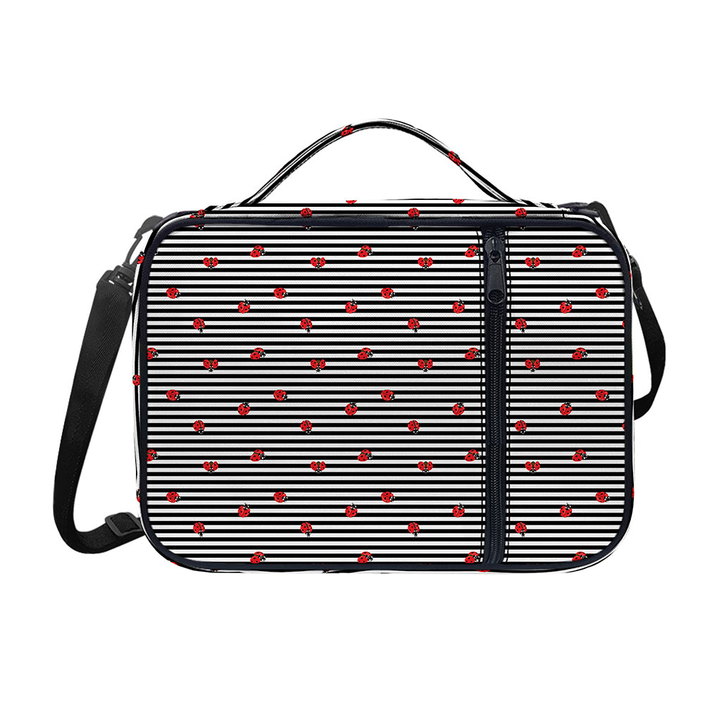 Ladybug Striped Pattern Print Shoulder Strap Bible Bag