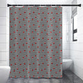 Ladybug Striped Pattern Print Shower Curtain
