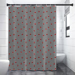Ladybug Striped Pattern Print Shower Curtain