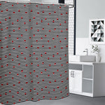 Ladybug Striped Pattern Print Shower Curtain