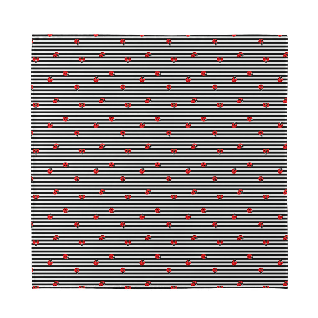 Ladybug Striped Pattern Print Silk Bandana