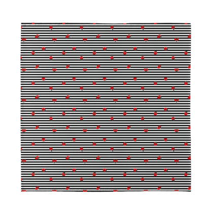 Ladybug Striped Pattern Print Silk Bandana