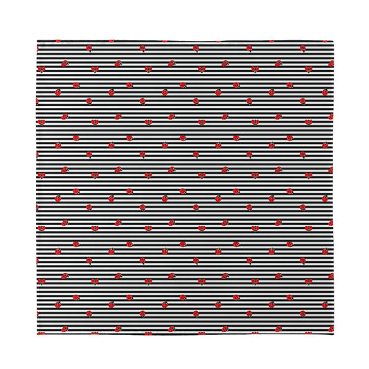 Ladybug Striped Pattern Print Silk Bandana