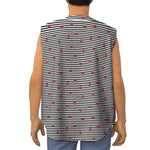 Ladybug Striped Pattern Print Sleeveless Baseball Jersey