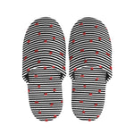 Ladybug Striped Pattern Print Slippers