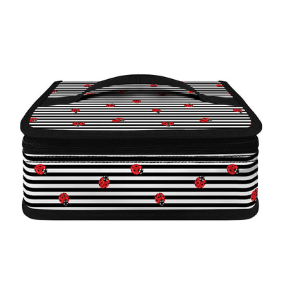 Ladybug Striped Pattern Print Small Lunch Bag