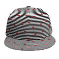 Ladybug Striped Pattern Print Snapback Cap