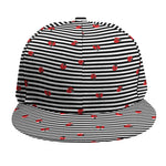 Ladybug Striped Pattern Print Snapback Cap