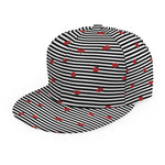 Ladybug Striped Pattern Print Snapback Cap