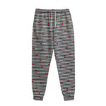 Ladybug Striped Pattern Print Sweatpants