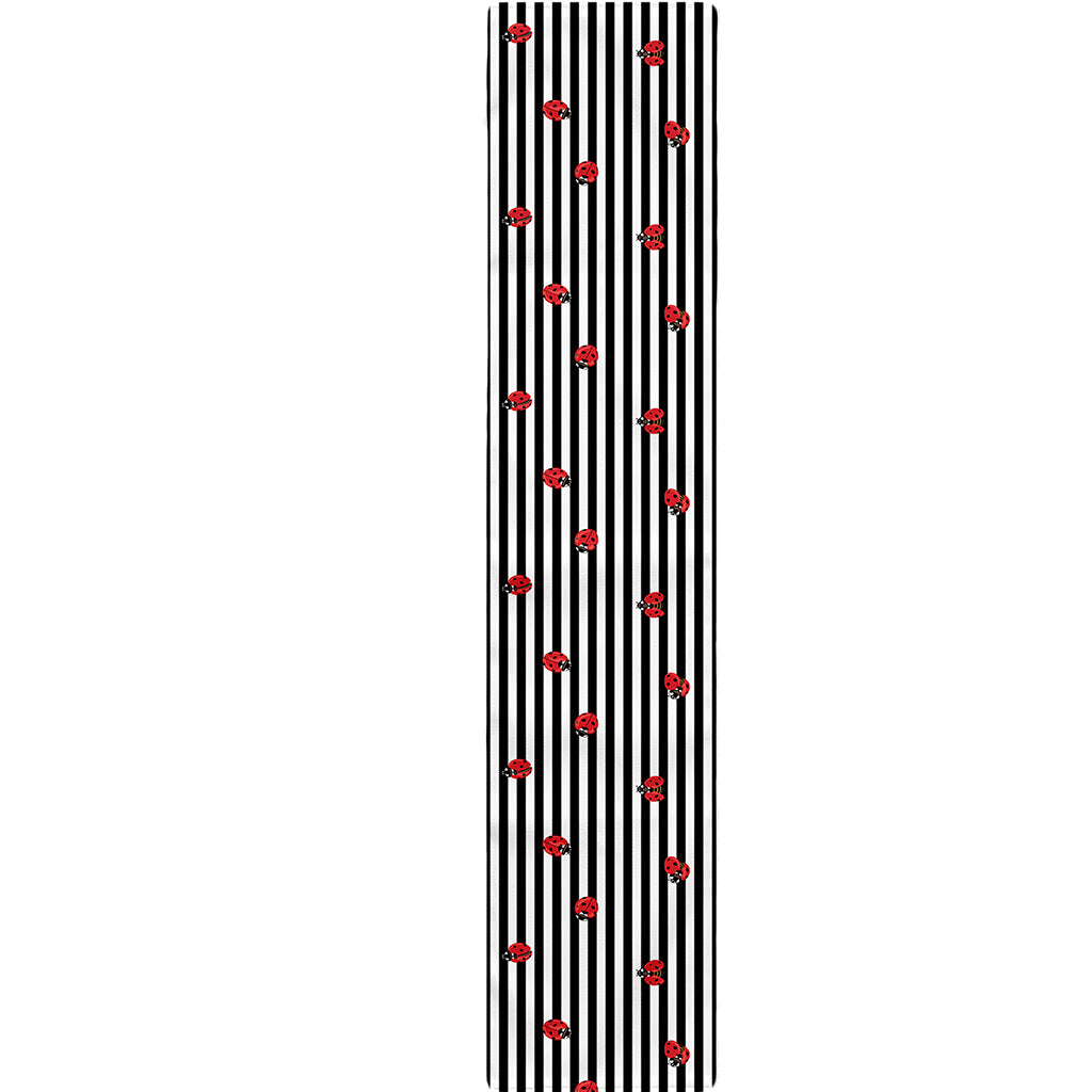 Ladybug Striped Pattern Print Table Runner